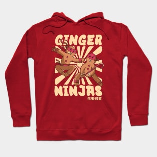 Funny Christmas Ginger Ninjas // Retro Cartoon Ginjas Hoodie